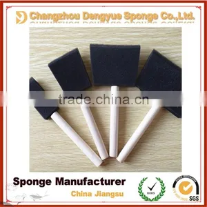 Black PU Sponge Soft Filter Foam Drawing Painting Craft Foam Brush With Wooden Handle thumbnail-5