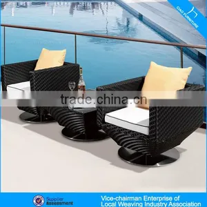 Luxury Outdoor Furniture Wicker Hotel Furniture Rattan Chair With Side Table thumbnail-1
