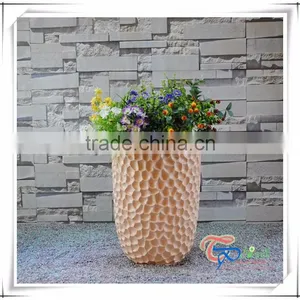 Hand Carved Furniture Orange Floor Vase Flower Pot thumbnail-3