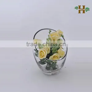Hand Made Clear Oblique Opening Glass Jar thumbnail-1