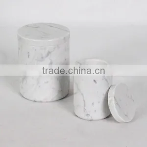 Home Decor Carrara Marble Candle Jars Designed With Lids for Customized thumbnail-3