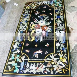 Designer Marble Stone Inlaid Dining Table Top Antique thumbnail-1