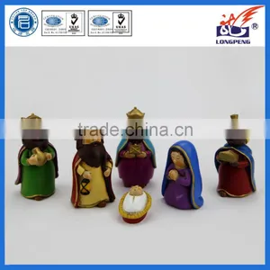 Handmade Colorful Polyresin Cartoon Nativity Set thumbnail-1