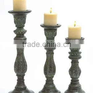 Fashion Wood Candle Holder With Floral Engravings thumbnail-1