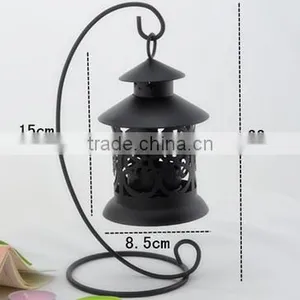 2016 Black Metal Candle Holder Tealight Holder Small Lantern thumbnail-1