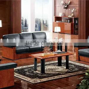 Vintage Office Sofa,Luxury Office Furniture,Black Leather Office Sofa(BF08-0226) thumbnail-1