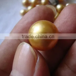 14-15mm Loose Golden South Sea Pearl Price Wholesale thumbnail-4
