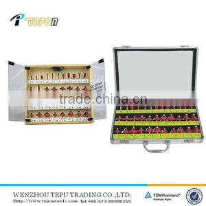 35pcs Carbon Steel Cnc Router Woodworking Bits Set in Aluminium Box thumbnail-1