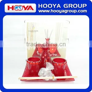 Elegant Aromatherapy Set Colored Candle Glass Jars thumbnail-1