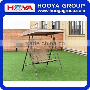 Iron Outdoor Double Haning Swing Brown Chair thumbnail-1