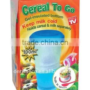 Gel-insulated Botton Cup,breakfast Cup,cereal and Milk Separately Cup thumbnail-1