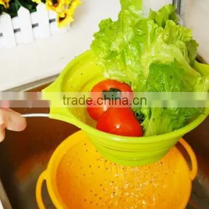 Folding Food Silicone Strainer,Silicone Kitchenware,Kitchen Tools thumbnail-1