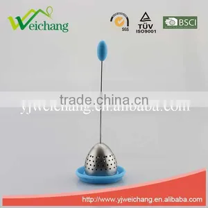WC042 Good Quality New Design Stainless Steel With Silicone Tray Tea Tools Tea Strainer Tea Infuser - Durable and Rust Resistant thumbnail-1
