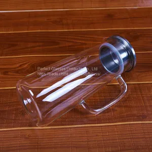 Big Volume Glass Bottle Glass Jug Glass Decanter With Memtal Cap for Kitchen Resturant and Hotel thumbnail-5