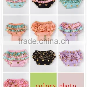 Newborn Baby Girls Pink Lace Panties Ruffles Bloomers Diaper Covers Baby Bloomers With Flower Headband thumbnail-1