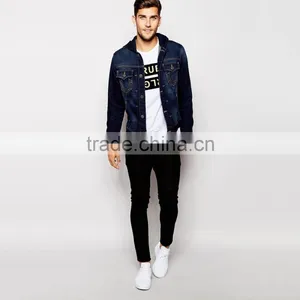 2016 New Fashion Denim Hoody Jacket for Men Customized Design thumbnail-4