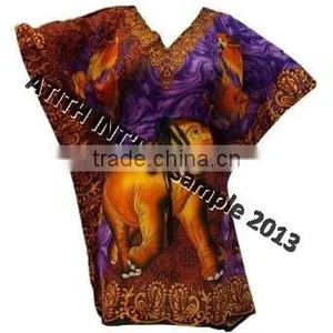 100% Viscose Print Medium VNeck Kaftan thumbnail-5