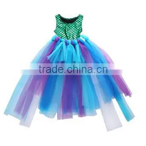 Party Kids Baby Girl Dress Mermaid Tops Bodysuit+Tulle Tutu Skirts Outfits Set thumbnail-1