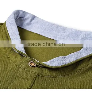 Men's Double-Weave Standed Collar Dri Fit Pique Cotton Polo Shirt thumbnail-4