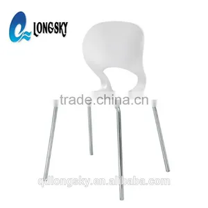 LS-4029 Popular Plastic Stackable Armless Chairs Best Price Top Supplier Wholesale Plastic Chairs With Steel Legs thumbnail-2