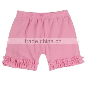 2017 Wholesale Pure Color Pink Shorts Ruffle Icing Shorts Baby Boutique Wholesale thumbnail-1