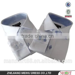 Boy's White Oxford Long Sleeve Contrast Collar and Placket Spread Collar Shirt thumbnail-1