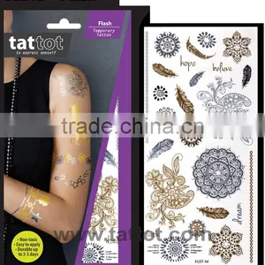 Flash Adult Temporary Tattoo White Base Temp Metallic Tattoo Sticker thumbnail-1