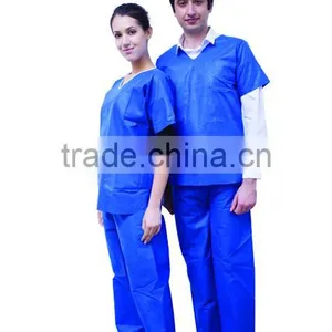 Anti-static Nonwoven SMS Navy Blue Lab Gown thumbnail-1