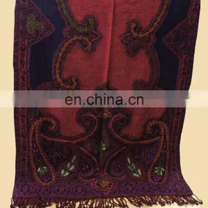 Wool Pashmina Shawl With Fancy Embroidery thumbnail-6