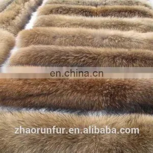 Real Raccoon Fur Collar for Garment Wholesaler Raccoon Fur Trim/piping thumbnail-1