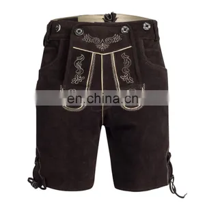 German Bavarian Oktoberfest Trachten Lederhosen Short Cow Suede Leather (Oktoberfest Lederhosen) thumbnail-1