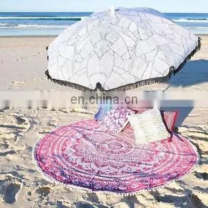 Indian Printed Round Mandala Beach Throw Hippie Yoga Mat Towel Bohemian Round Tapestry thumbnail-1