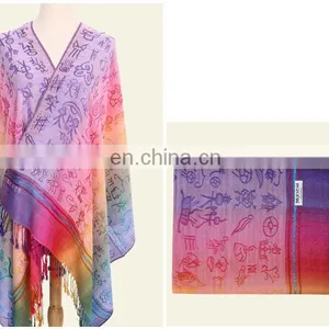 Many In Stock/Custom-make Your Own Design Jacquard Knitted Wool Scarf Pashmina Shawl thumbnail-2