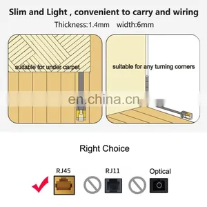 Free Sample 7.6m CAT6 Ultra-thin Flat Ethernet Network LAN Cable, Patch Lead RJ45 (Black) thumbnail-3