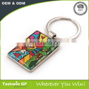 Factory Supply CMYK Printed With Epoxy Metal Keychain thumbnail-1
