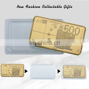 WR Valentine's Day Gift Euro 500 Gold Plated Bar Luxury Home Decor Golden Challenge Coin for Collectible Souvenir thumbnail-3