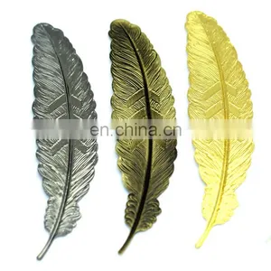 Wholesale Cheap Multi Color Business Gift Custom Classical Style Creative Feather Metal Bookmark thumbnail-1