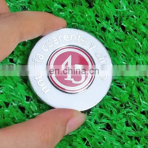New 40mm 2 Sided Custom Embossed Metal Magnetic Golf Poker Chip Ball Marker thumbnail-4