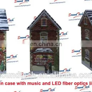 High Quality LED Fiber Optics Light up Christmas Musical Tin Can thumbnail-6