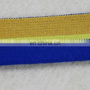Fashionable Design Gold and Blue Elastic Band, Elastic Ribbon Wholesale thumbnail-4