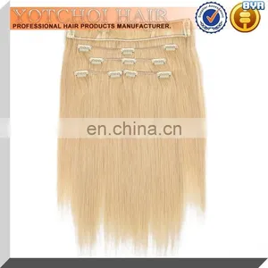 100% Real Human Hair Remy Hair Extensions Clip In Extensions(18inch,70g,#60 Platinum Blonde) thumbnail-2