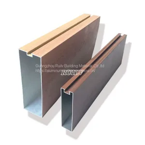 Aluminum Square Tube Ceiling for Station/Wooden Grain Aluminum Linear Ceiling/Metal Linear Ceiling thumbnail-1