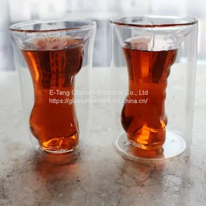 Custom 5Oz Sexy Lady Double Wall Borosilicate Glass Mug Whisky Beer Wine Cup thumbnail-3