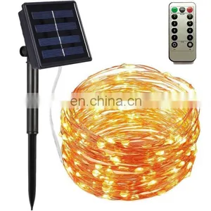 Solar Waterproof Copper Wire String Light Home Decor Indoor Outdoor Christmas Decoration Fairy Lights With Remote Controller thumbnail-1