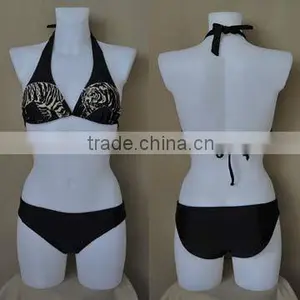 Animal Print Bikini Swimwear Black thumbnail-1