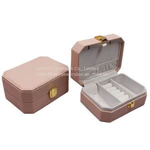 Creative PU Jewelry Box Pearl Treasure Box Portable Travel Earrings Bag Double-layer Storage Box thumbnail-5