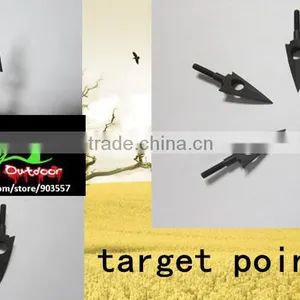 Linkboy Target Point Steel 2 Blades Points Shape of the Maple Leaf With Thread Big Hole thumbnail-1