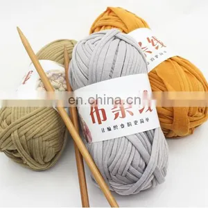 Macrame T-shirt Iceland 100g t Shirt Spaghetti Roll Ribbon Raffia Yarn 100% Cotton Crochet Bags Tshirt Hand Knitting for Sale thumbnail-1