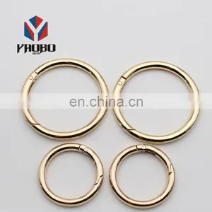 Circle Round Carabiner Spring Snap Clip Hook O Ring Spring Gate Clasp Buckle thumbnail-2