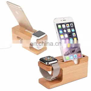 Amazon Hot Sell Multifunctional Universal Kitchen Holder Mount for Your Mobile Cell Phone Pedestal Stand Wood Desk Table thumbnail-1